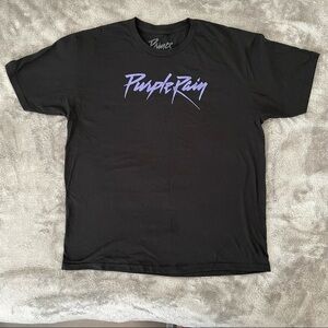 Prince Purple Rain Logo Graphic Black Tshirt XL